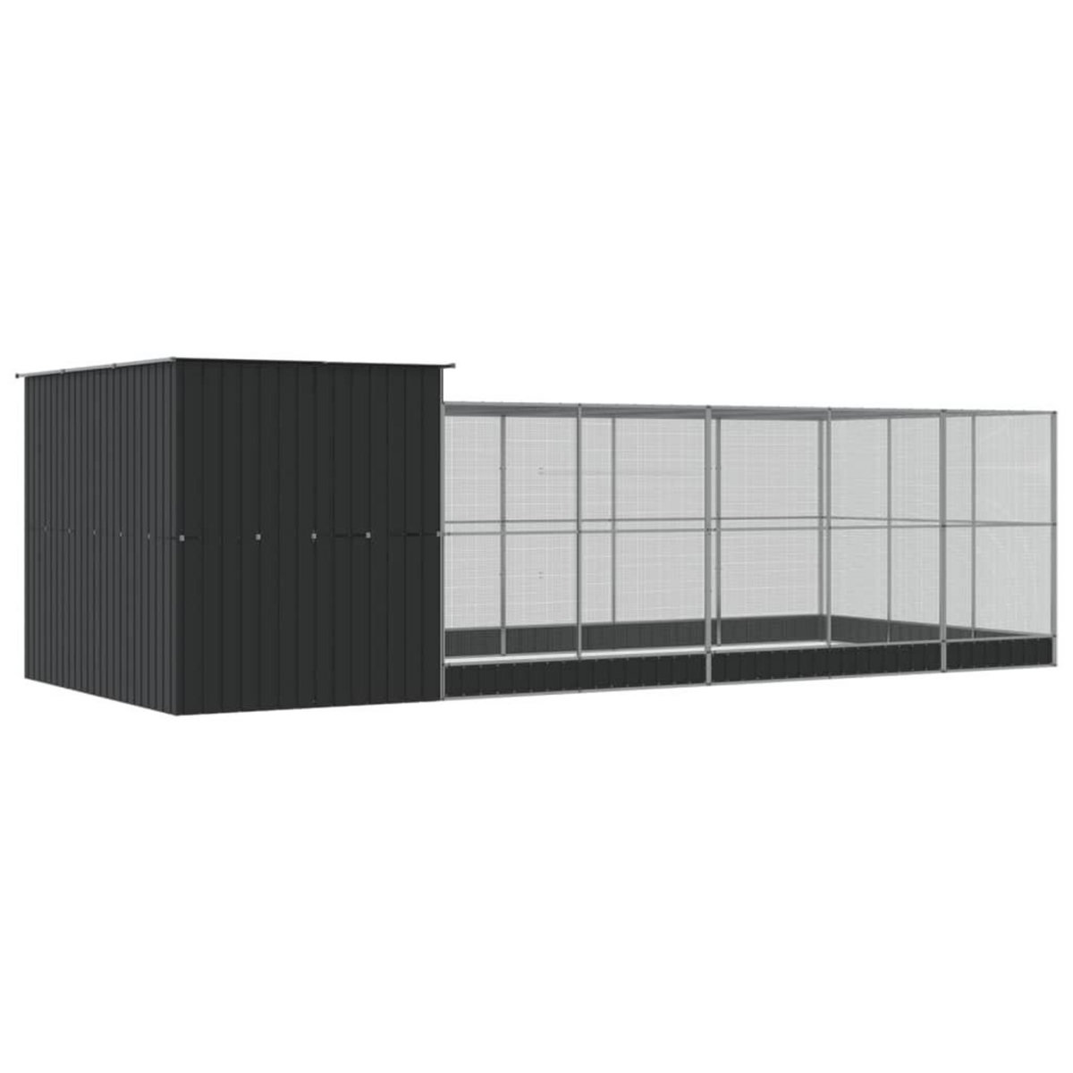 VIDAXL Voliere avec extension argente 704x303x216 cm acier