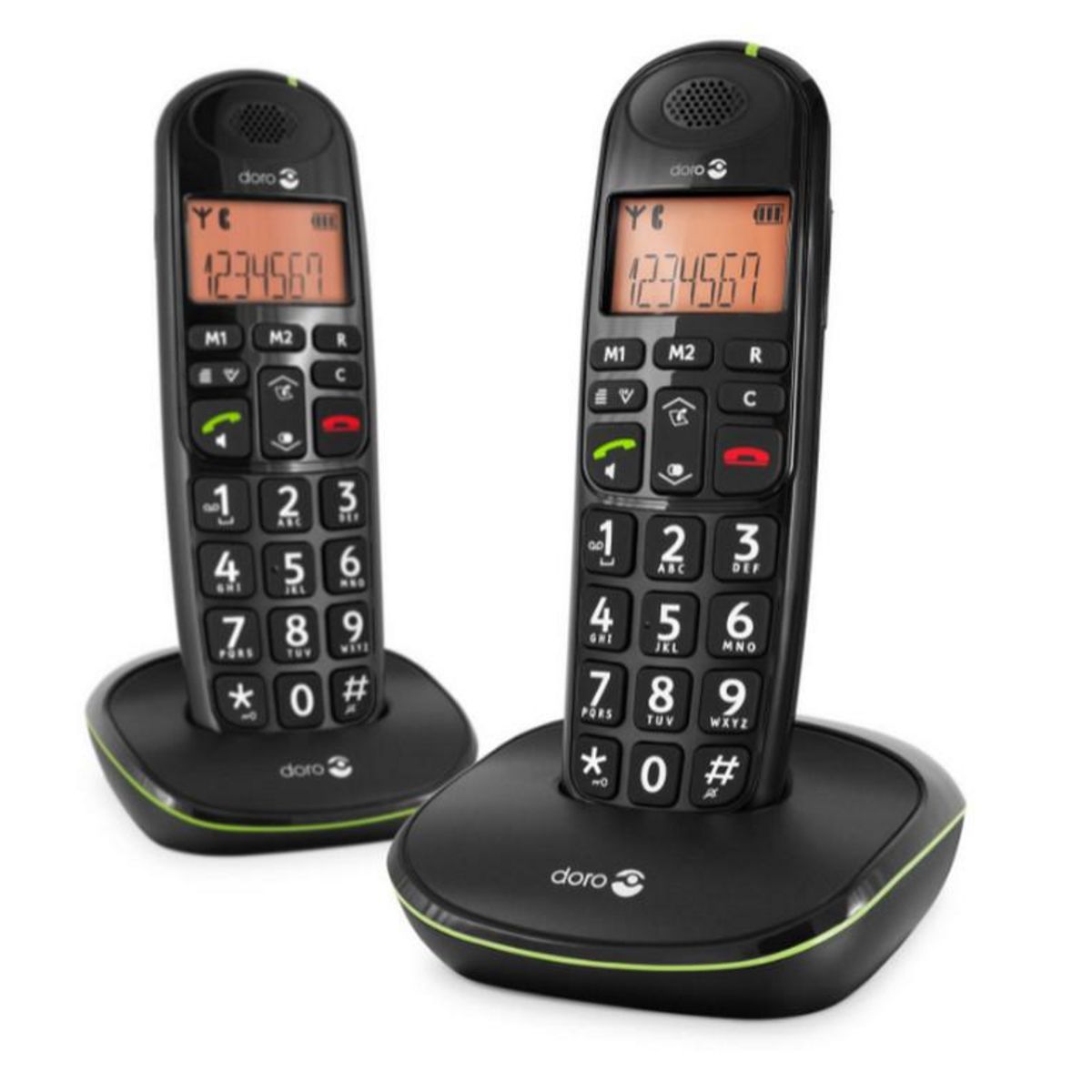Doro Téléphone sans fil duo dect noir - phoneeasy100wduo