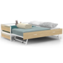 Voir la diapositive 4 : ID MARKET Lit banquette 90 x 190 cm DETROIT convertible 180 x 190 cm hêtre et blanc style industriel