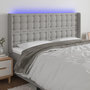 Voir la diapositive 1 : VIDAXL Tete de lit a LED Gris clair 203x16x118/128 cm Tissu