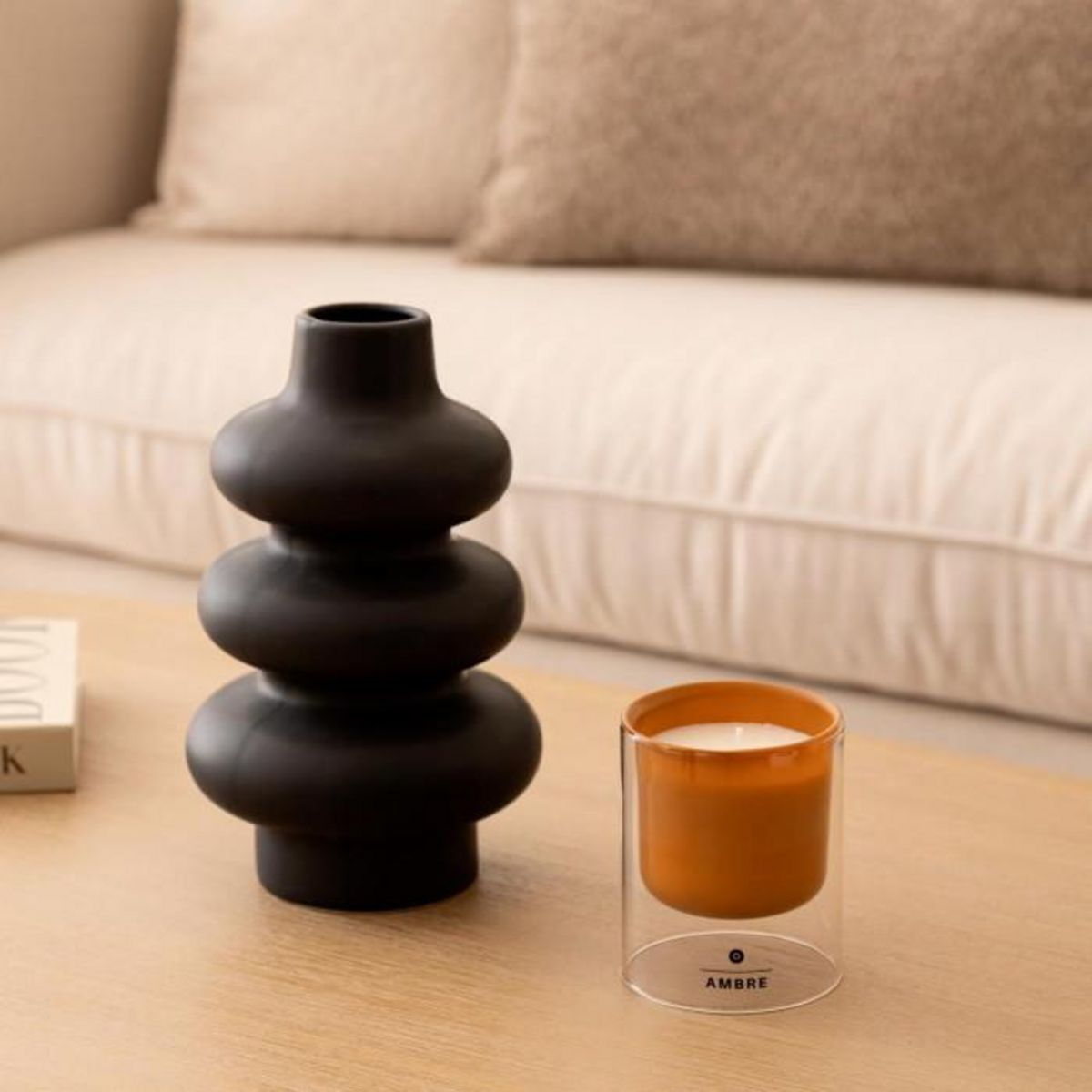 ATMOSPHERA Bougie Parfumée en Verre  Ilan  220g Ambre