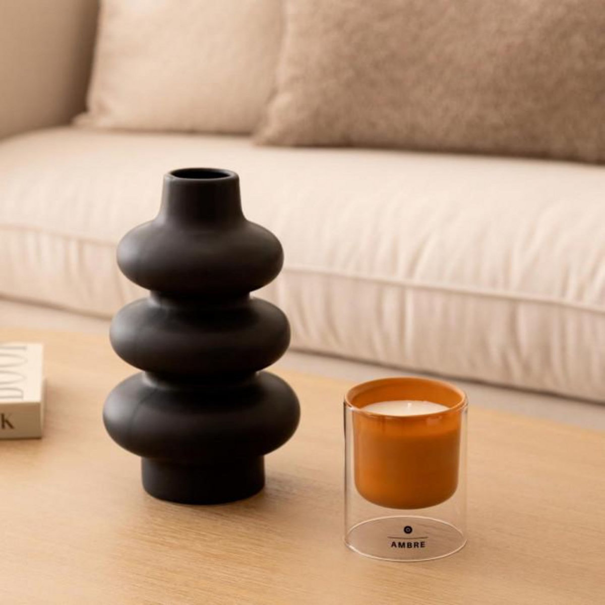 ATMOSPHERA Bougie Parfumée en Verre  Ilan  220g Ambre