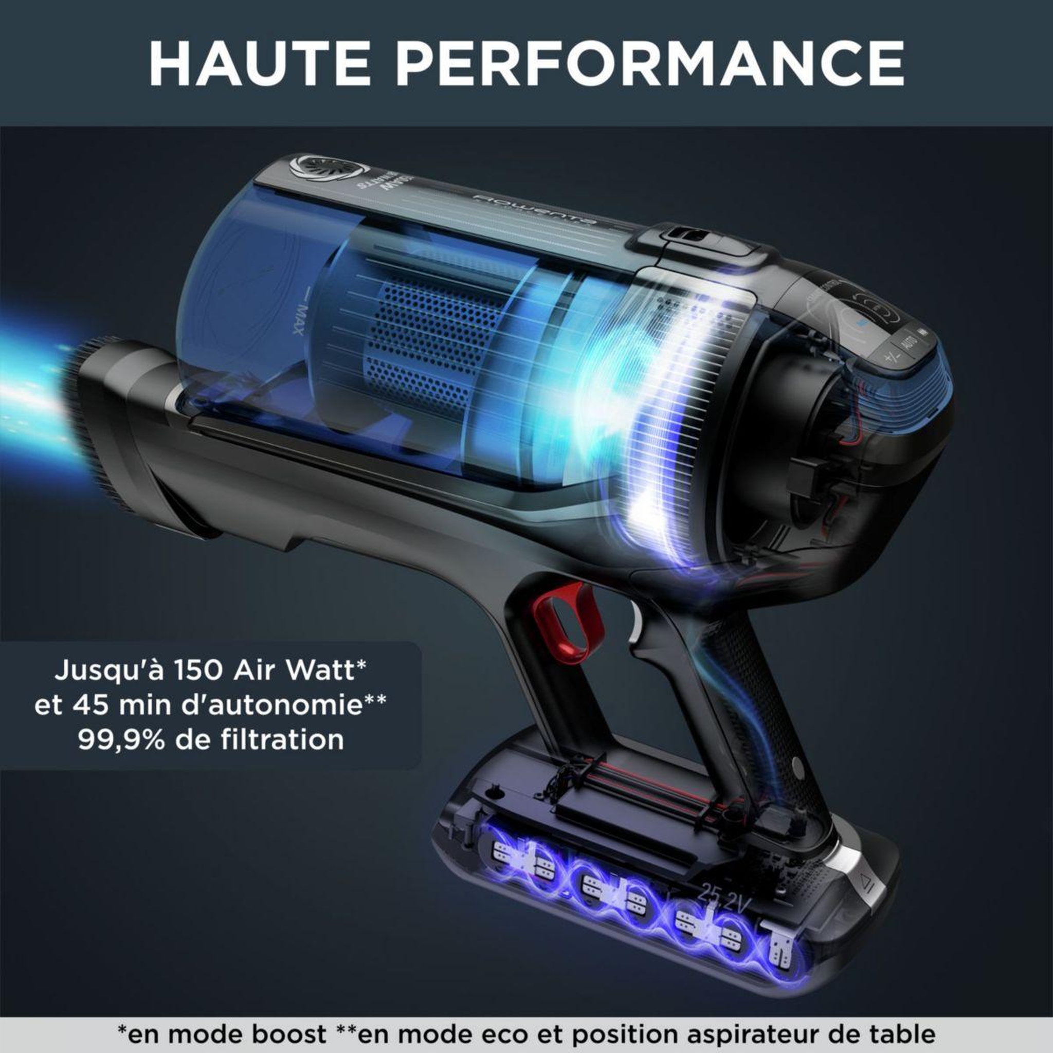 Voir la diapositive 3 : ROWENTA Aspirateur balai x force flex 12.60 aqua 4-en-1 rh98c0wo