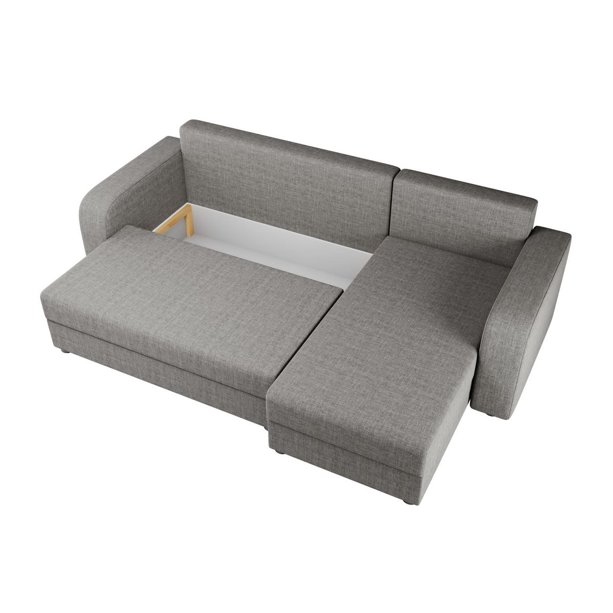 BEST MOBILIER Harvey - canapé d'angle réversible 4 places convertible avec coffre en tissu