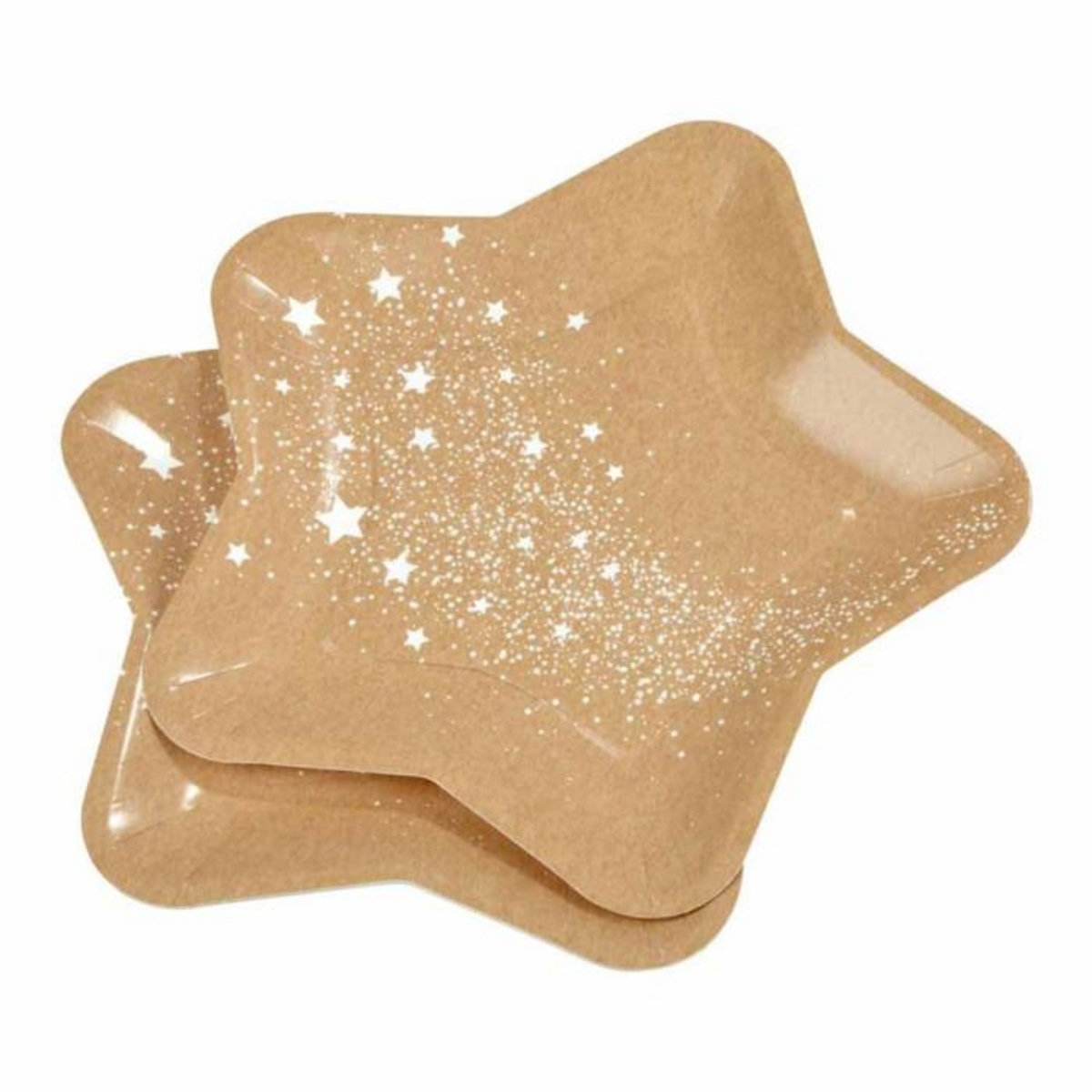 Paris Prix Lot de 6 Assiettes en Carton  Stardust  23cm Marron