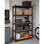 Voir la diapositive 4 : INTEC Etagère de Rangement Noire 90 x 60cm x H180cm - Rayonnage Métal Haute qualité 5 Plateaux Charges lourdes 1500kg INTEC