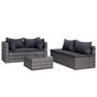 Voir la diapositive 4 : VIDAXL Salon de jardin 8 pcs avec coussins resine tressee gris