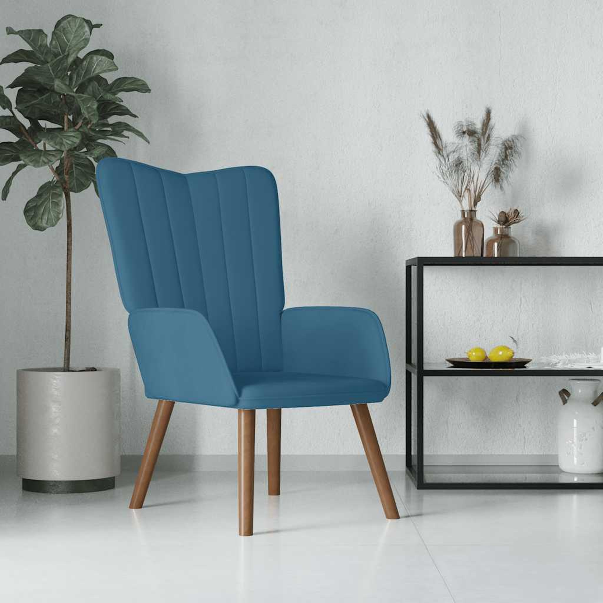 VIDAXL Chaise de relaxation Bleu Velours