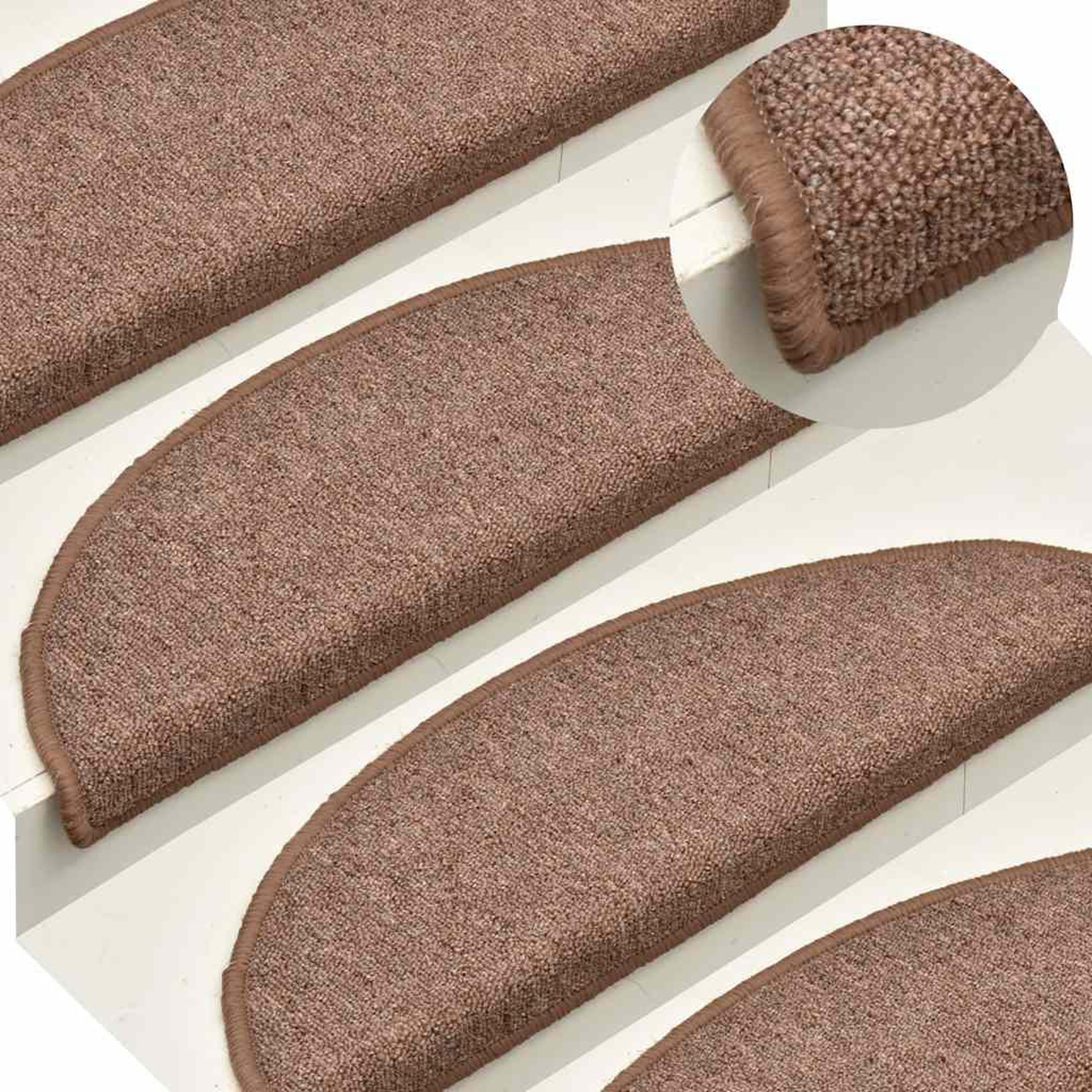 Voir la diapositive 5 : VIDAXL Tapis d'escalier 30 pcs marron 56x17x3 cm