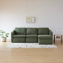 Voir la diapositive 6 : CONCEPT USINE Canapé modulable 3 places vert avec pouf KONEKT