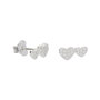 Voir la diapositive 1 : L'ATELIER D'AZUR Boucles d'Oreilles Argent 925/000 Rhodié - Coeurs Pavés de Zirconiums