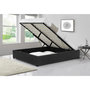 Voir la diapositive 2 : CONCEPT USINE Structure de lit coffre en velours noir 140x190 cm KENNINGTON