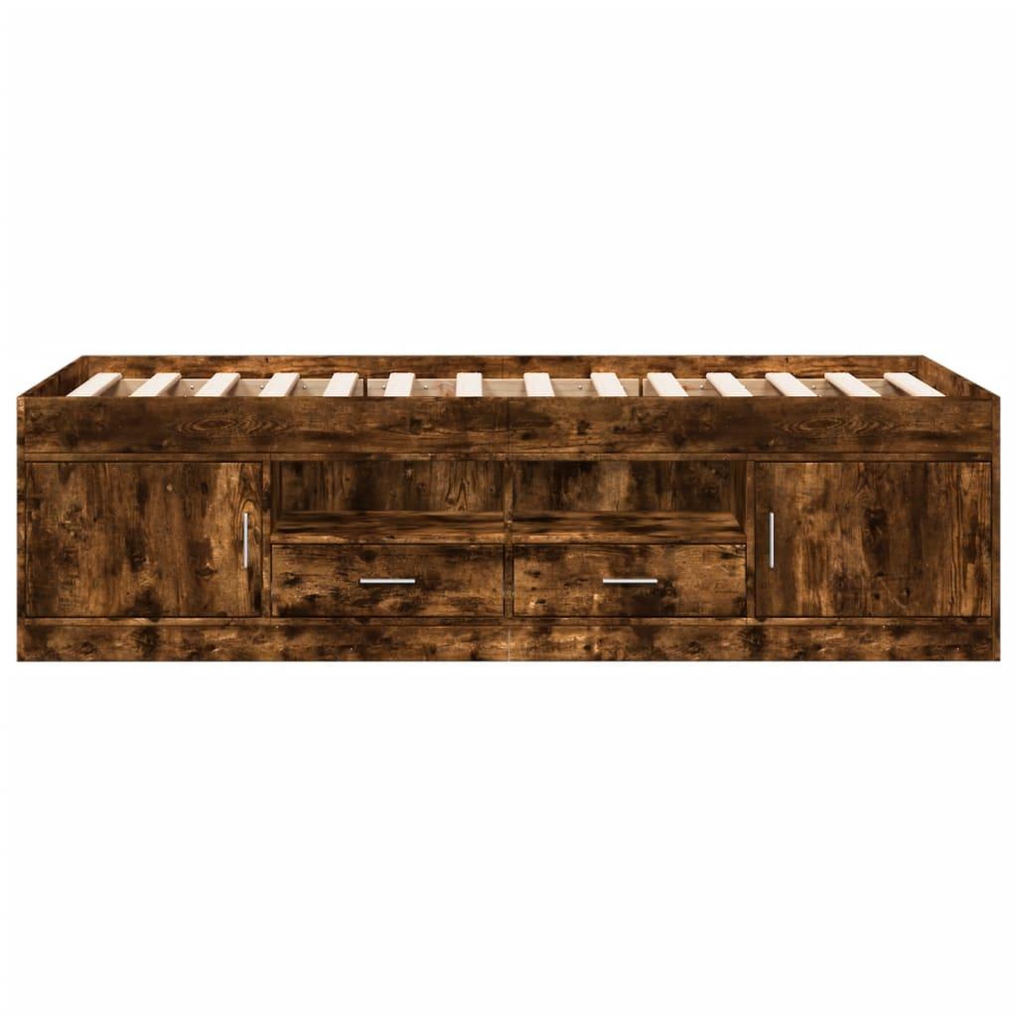 Voir la diapositive 4 : VIDAXL Lit de jour avec tiroirs sans matelas chene fume 90x200 cm