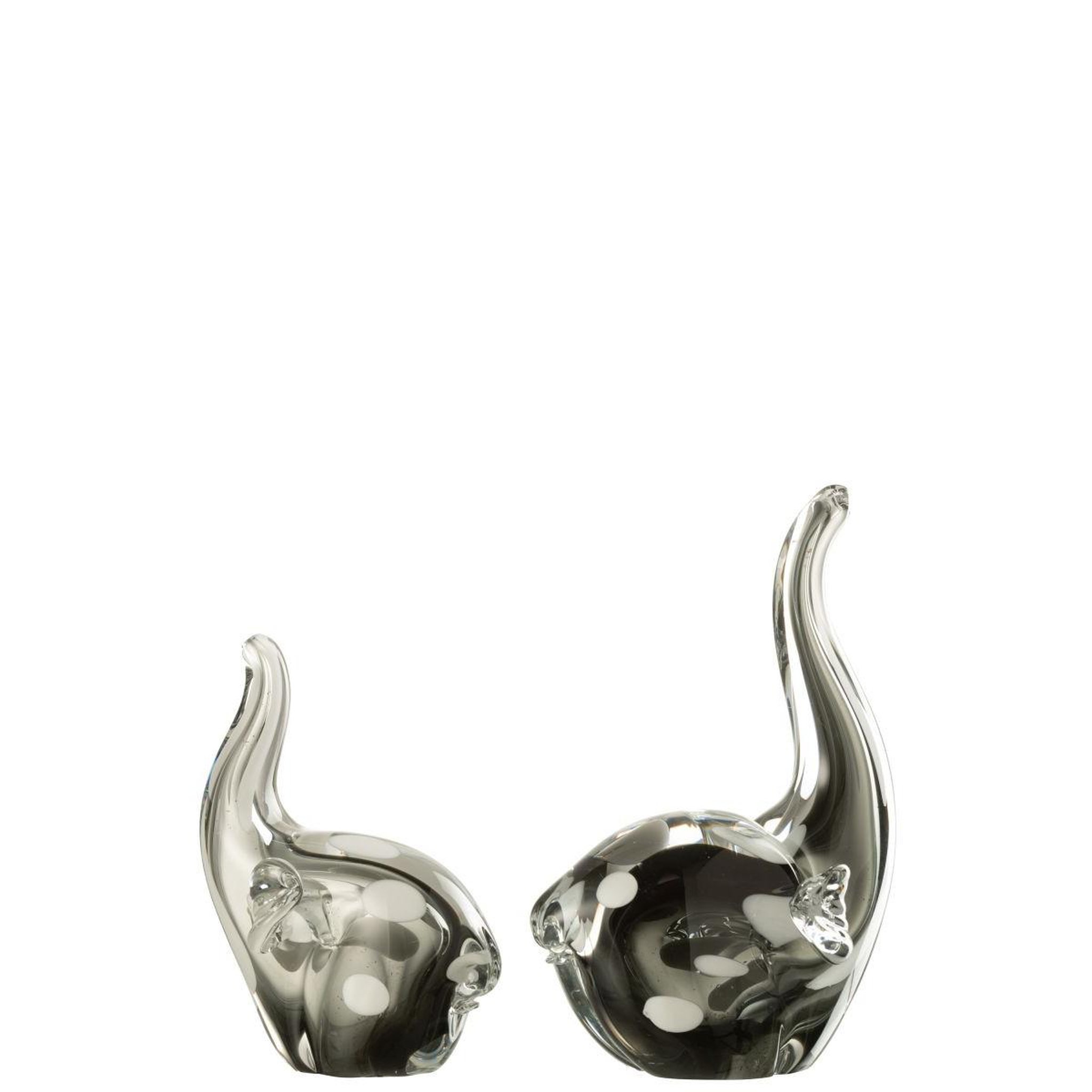 Voir la diapositive 2 : J-LINE Statuette éléphant en verre  gavin  17cm noir