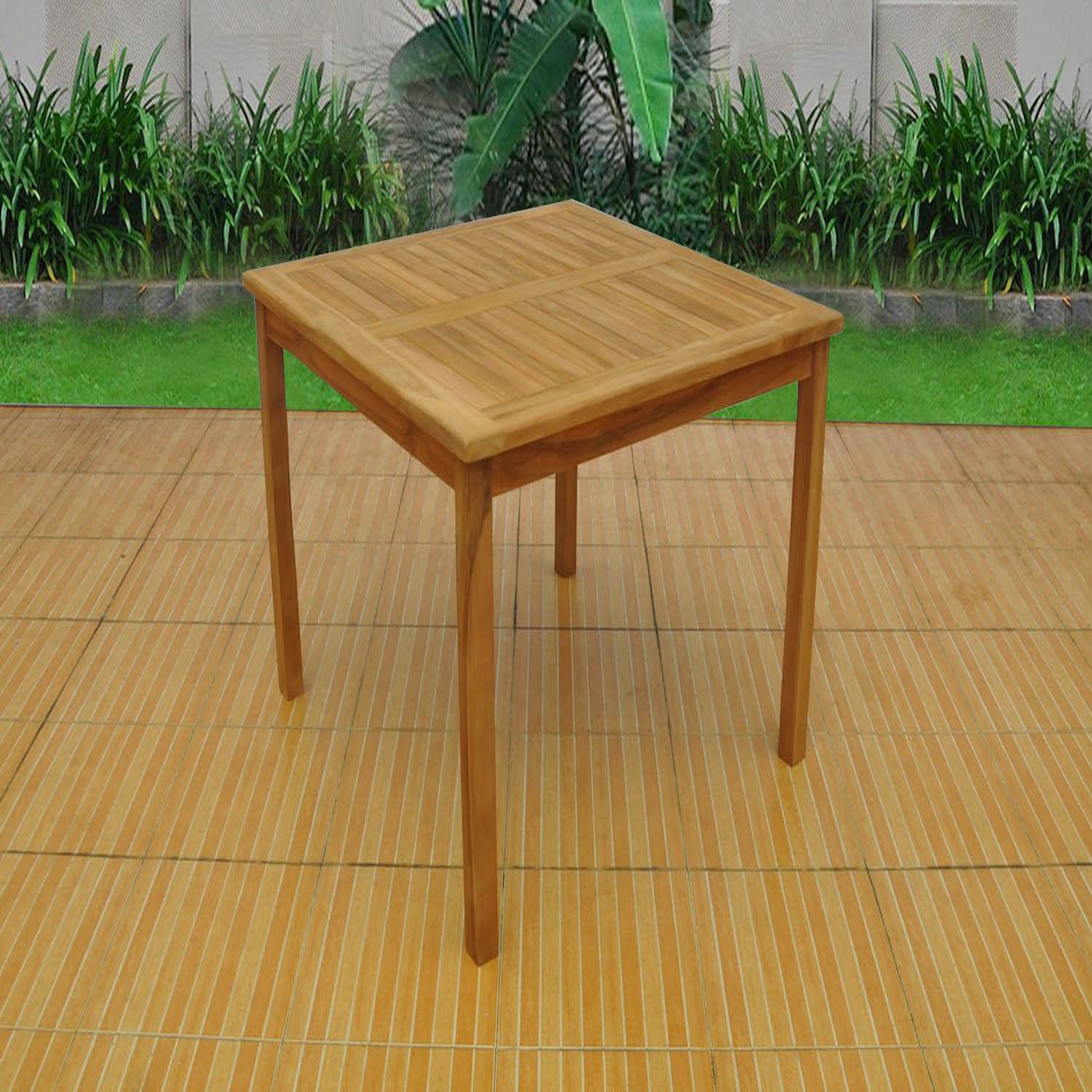 Voir la diapositive 5 : CONCEPT USINE Table de jardin carrée teck karra