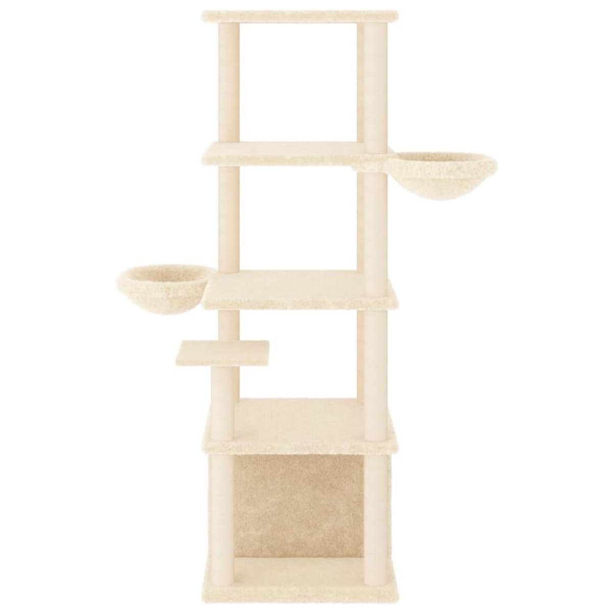 VIDAXL Arbre a chat avec griffoirs en sisal creme 147 cm