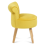 Voir la diapositive 4 : ID MARKET Fauteuil crapaud en velours jaune