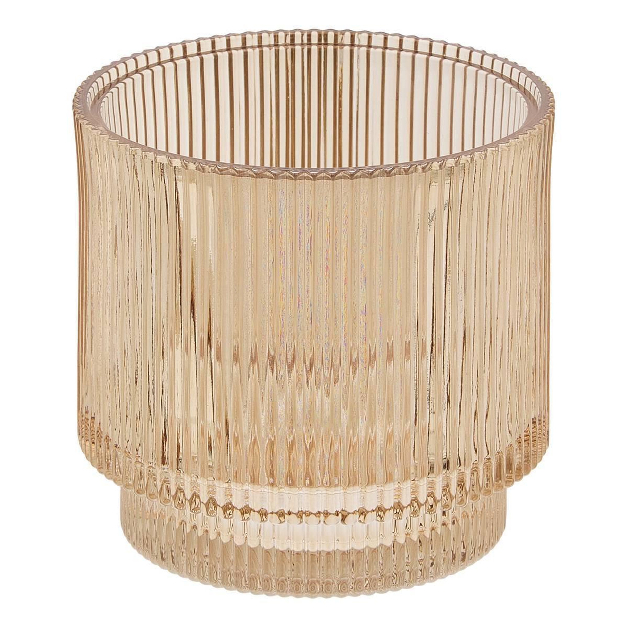 Voir la diapositive 3 : FIVE Pot à Cotons en Verre  Solis  11cm Ambre