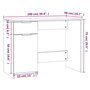 Voir la diapositive 6 : VIDAXL Bureau Sonoma gris 100x50x75 cm Bois d'ingenierie