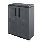 INTEC Poubelles de tri Selectif 2 Sacs Meuble mi- hauteur Dim 68 x 37 x 84cm 2 Anneaux de support de sac 2 Portes INTEC