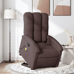 VIDAXL Fauteuil inclinable de massage Marron fonce Tissu