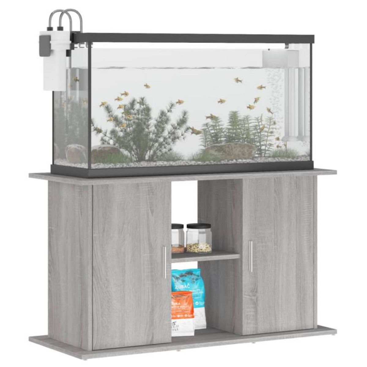 VIDAXL Support pour aquarium sonoma gris 101x41x58cm bois d ingénierie
