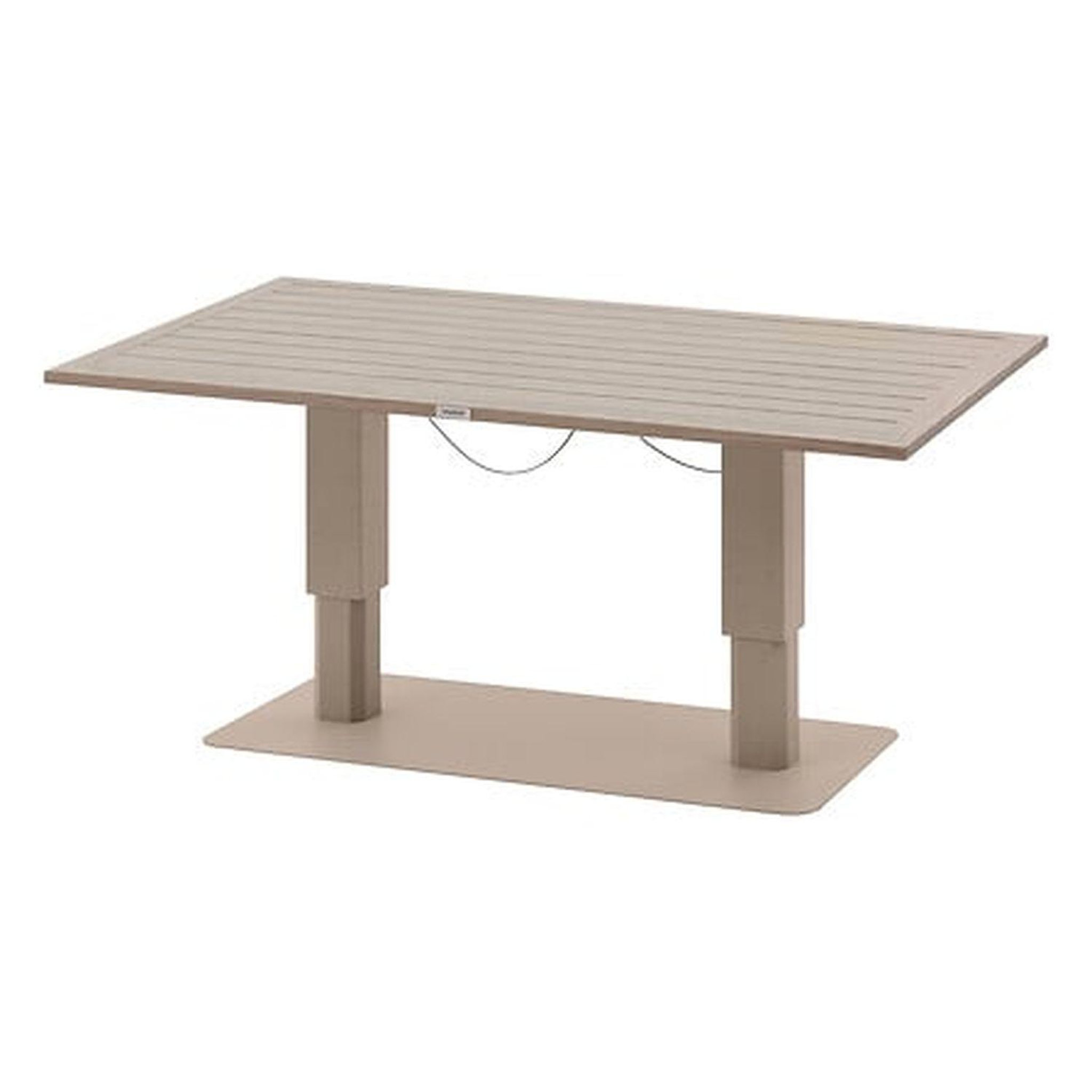 HESPERIDE Table de jardin relevable rectangulaire en aluminium salimia - argile et lin