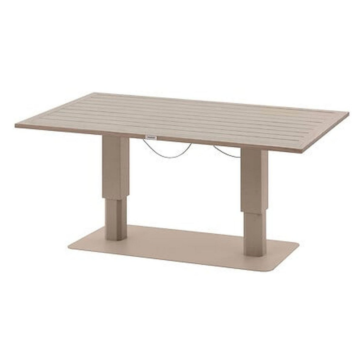 HESPERIDE Table de jardin relevable rectangulaire en aluminium SALIMIA - Argile et lin