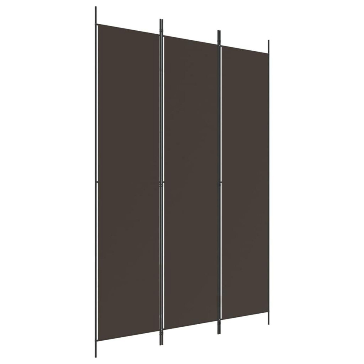VIDAXL Cloison de separation 3 panneaux Marron 150x220 cm Tissu