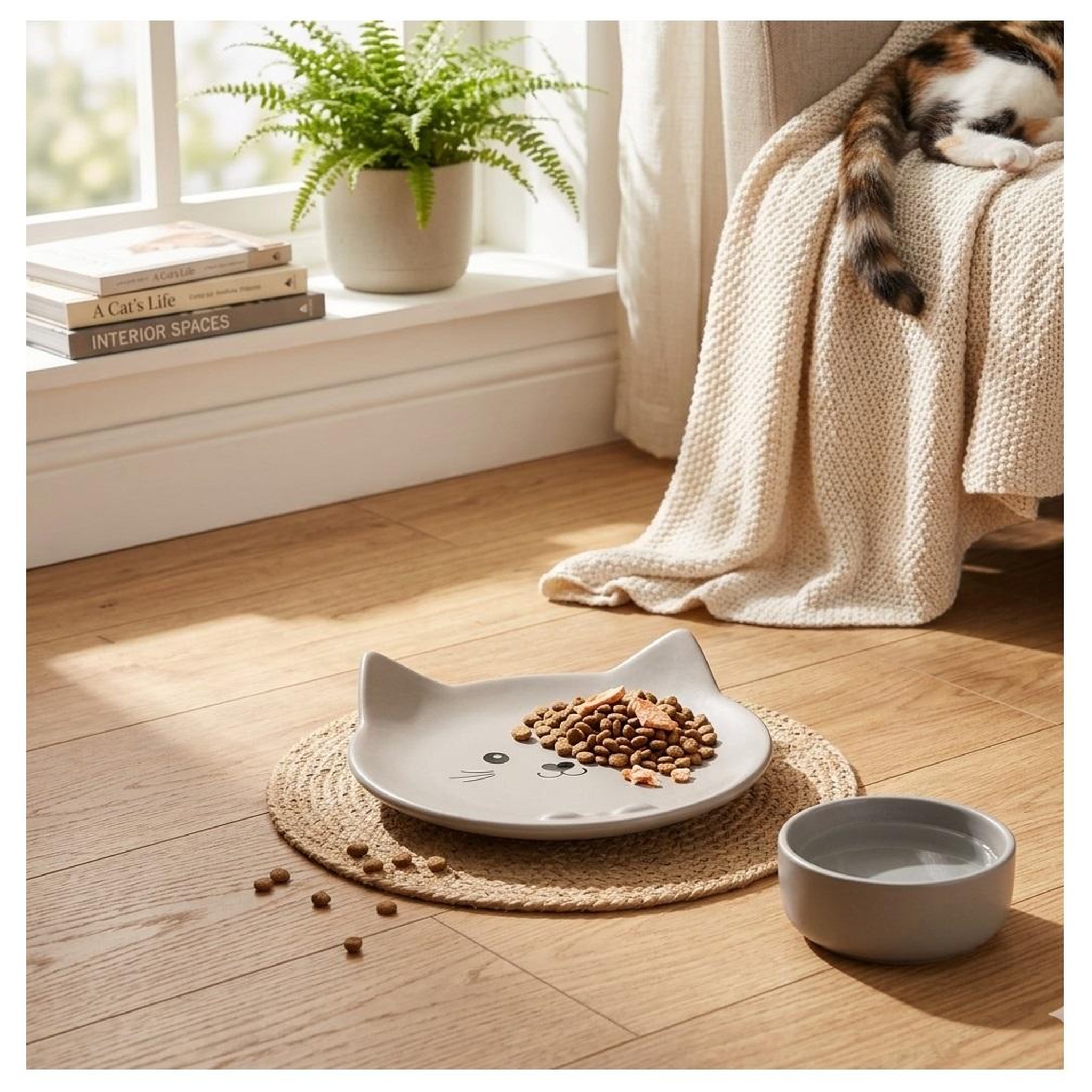 Voir la diapositive 4 : Eden Gamelle plat rond en céramique pour chat anti-stress
