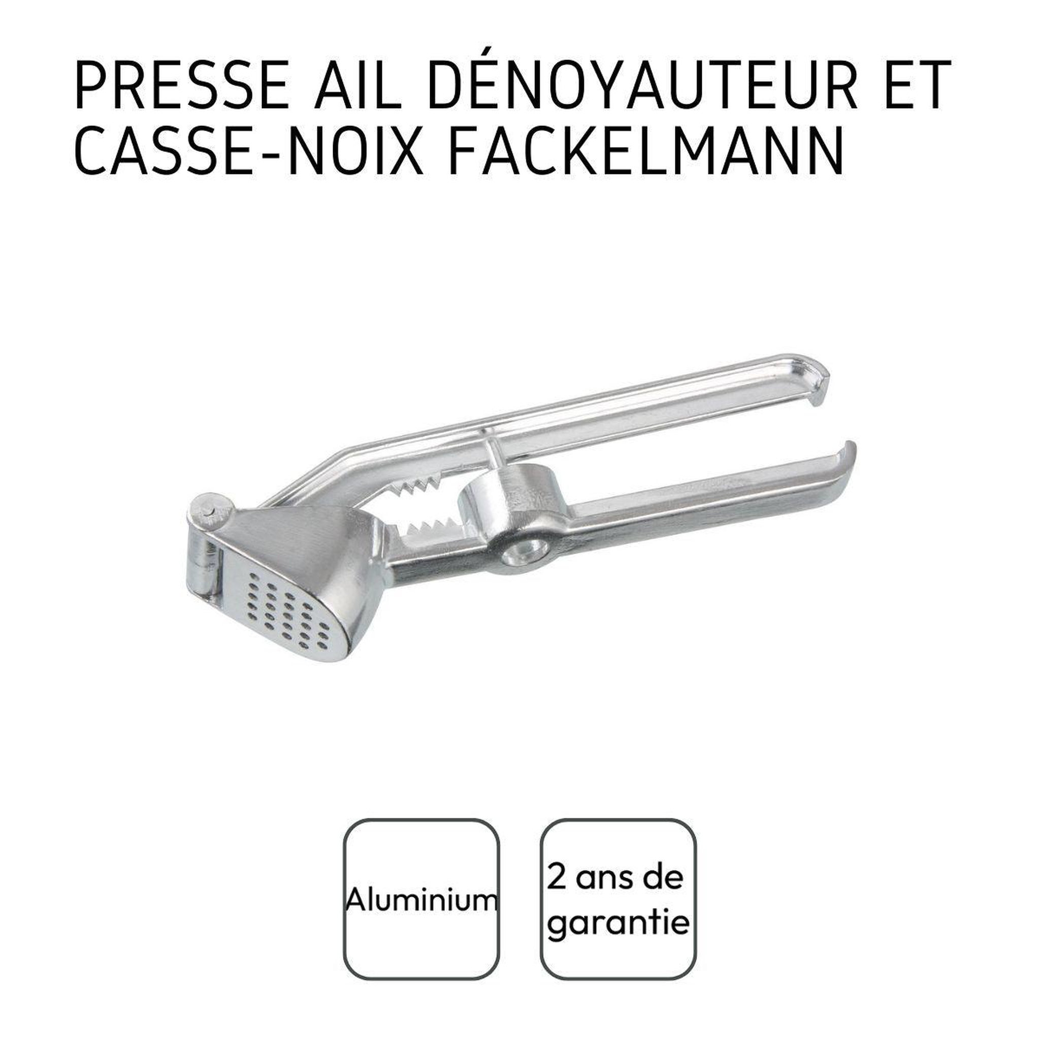 Voir la diapositive 4 : Fackelmann Presse-ail 3 en 1, dénoyauteur, casse-noix, presse-ail fackelmann