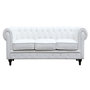 Voir la diapositive 2 : Habitat et Jardin Canapé fixe Chesterfield  Aliza  - 208 x 82 x 70 cm - 3 places - Blanc