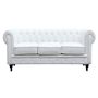 Voir la diapositive 2 : Habitat et Jardin Canapé fixe Chesterfield  Aliza  - 208 x 82 x 70 cm - 3 places - Blanc