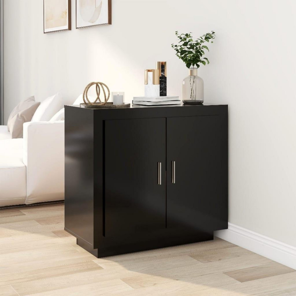 VIDAXL Buffet Noir 80x40x75 cm Bois d'ingenierie