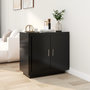 Voir la diapositive 1 : VIDAXL Buffet Noir 80x40x75 cm Bois d'ingenierie