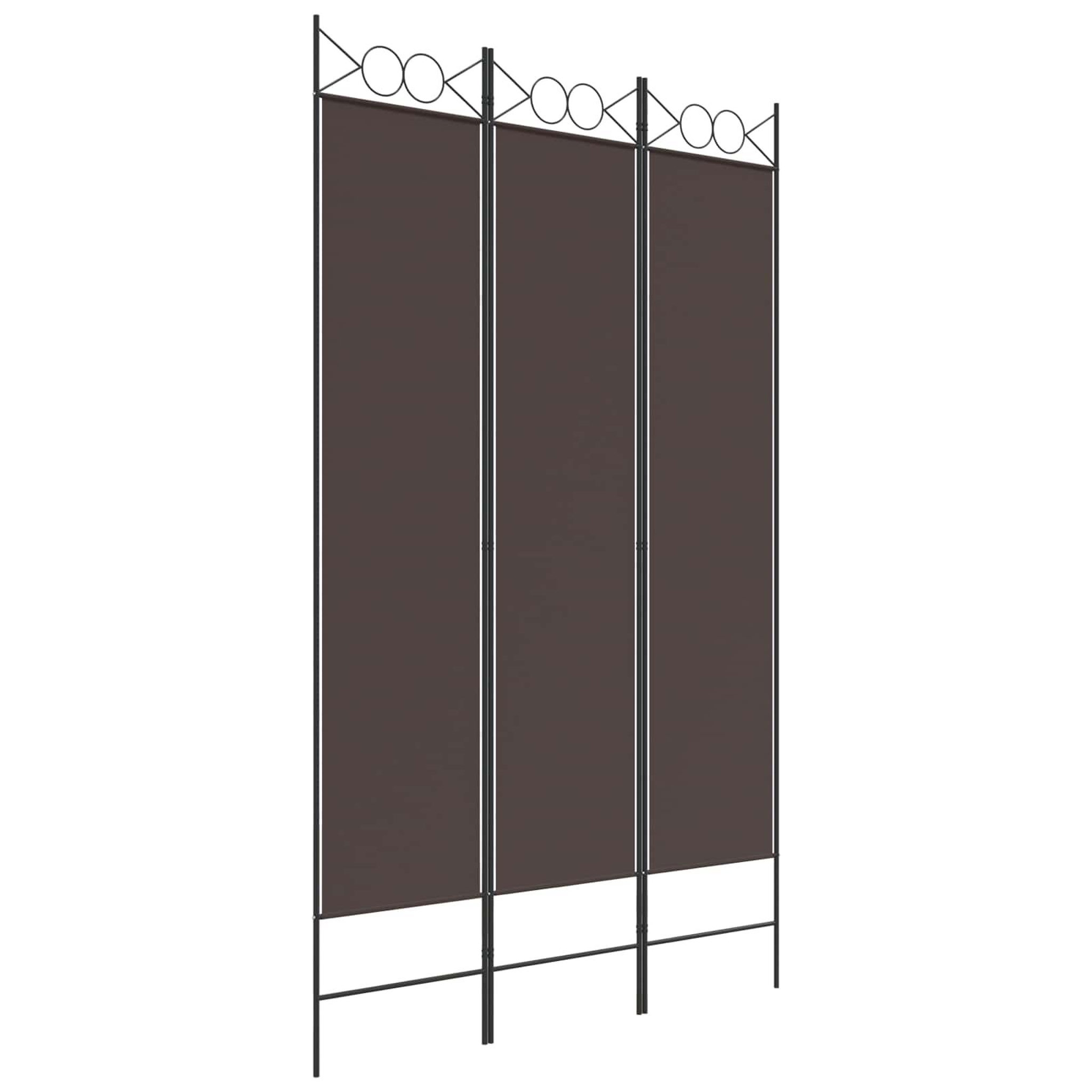 VIDAXL Cloison de separation 3 panneaux marron 120x200 cm tissu