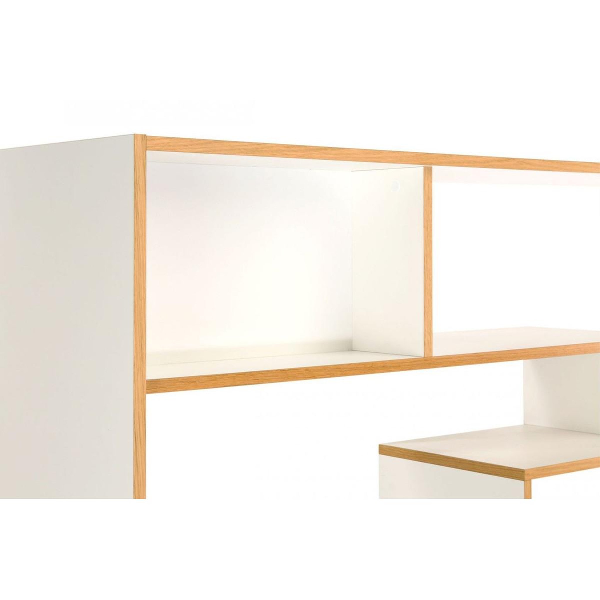 Voir la diapositive 4 : Paris Prix Étagère bibliothèque design  southbury  143cm chêne & blanc