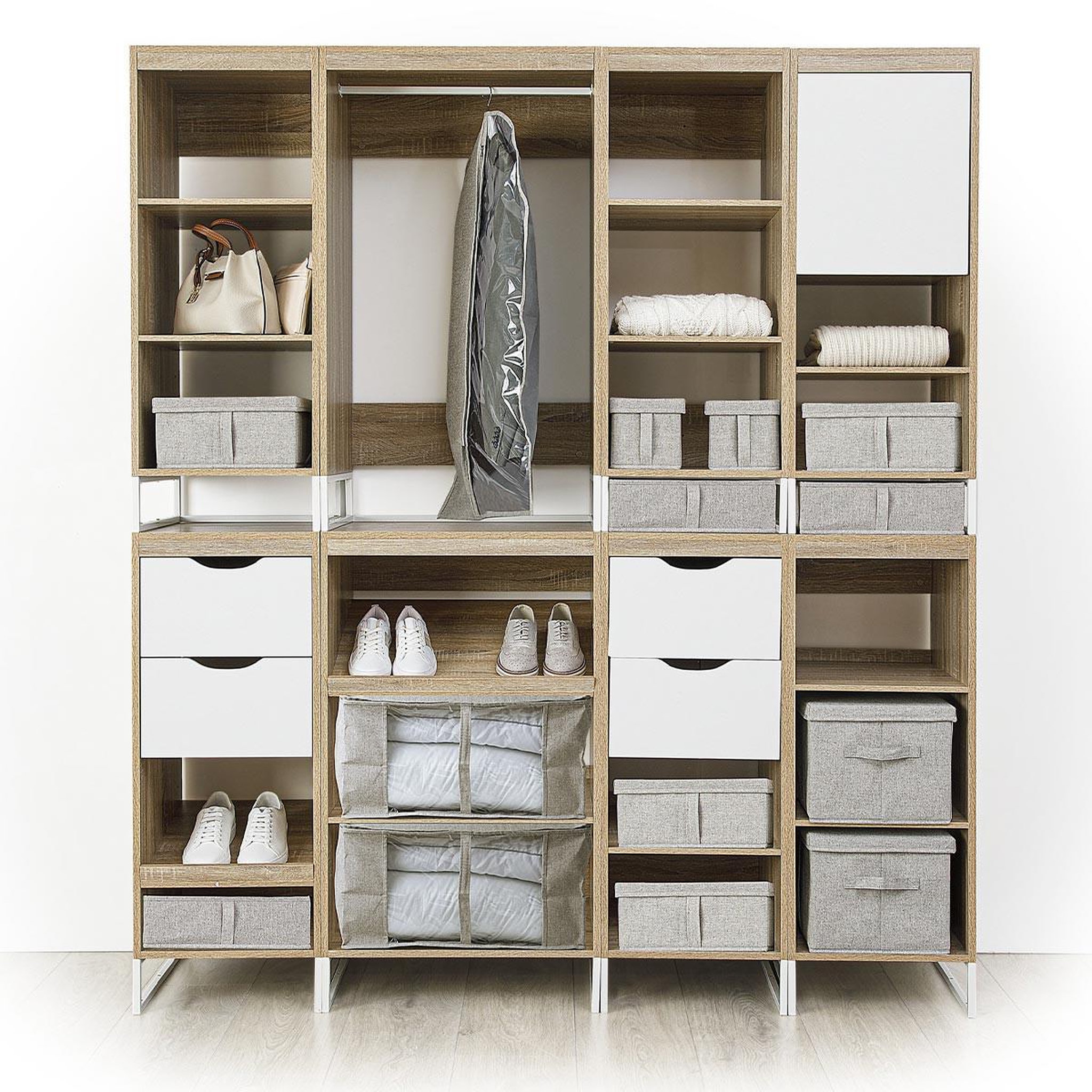 Voir la diapositive 4 : FIVE Boîte de rangement déco  couvercle  31x31cm beige