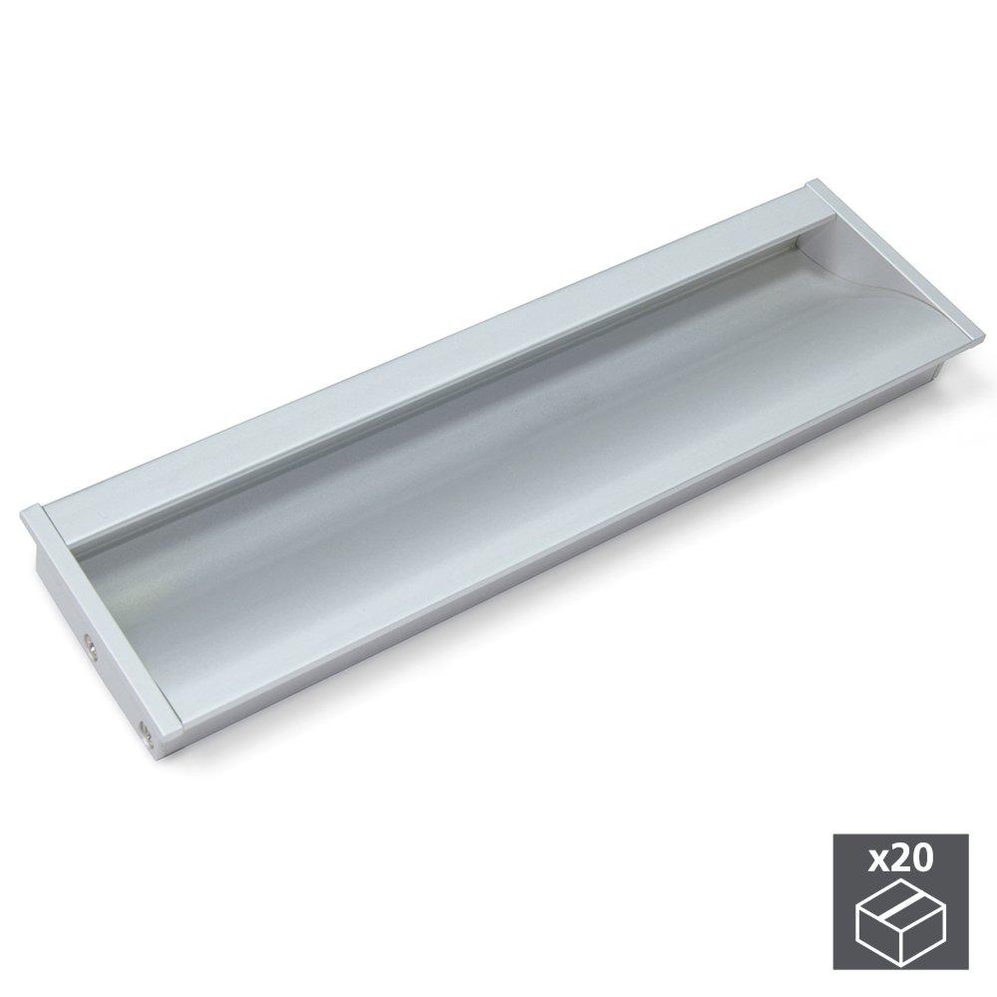 EMUCA SRL Lot de 20 poignées pour meuble Bologna en aluminium anodisé mat avec entraxe 160 mm