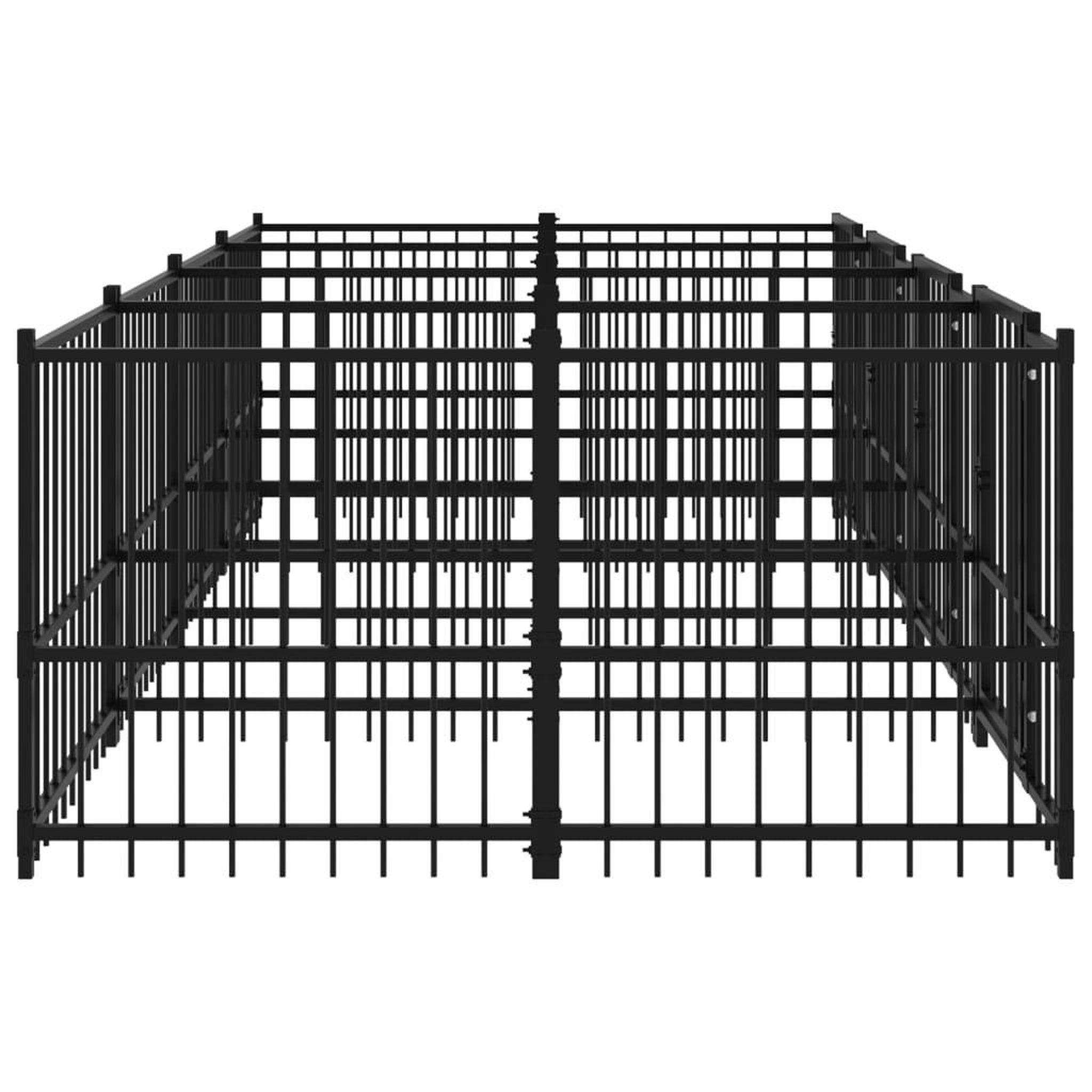 Voir la diapositive 4 : VIDAXL Chenil d'exterieur pour chiens Acier 7,51 m²