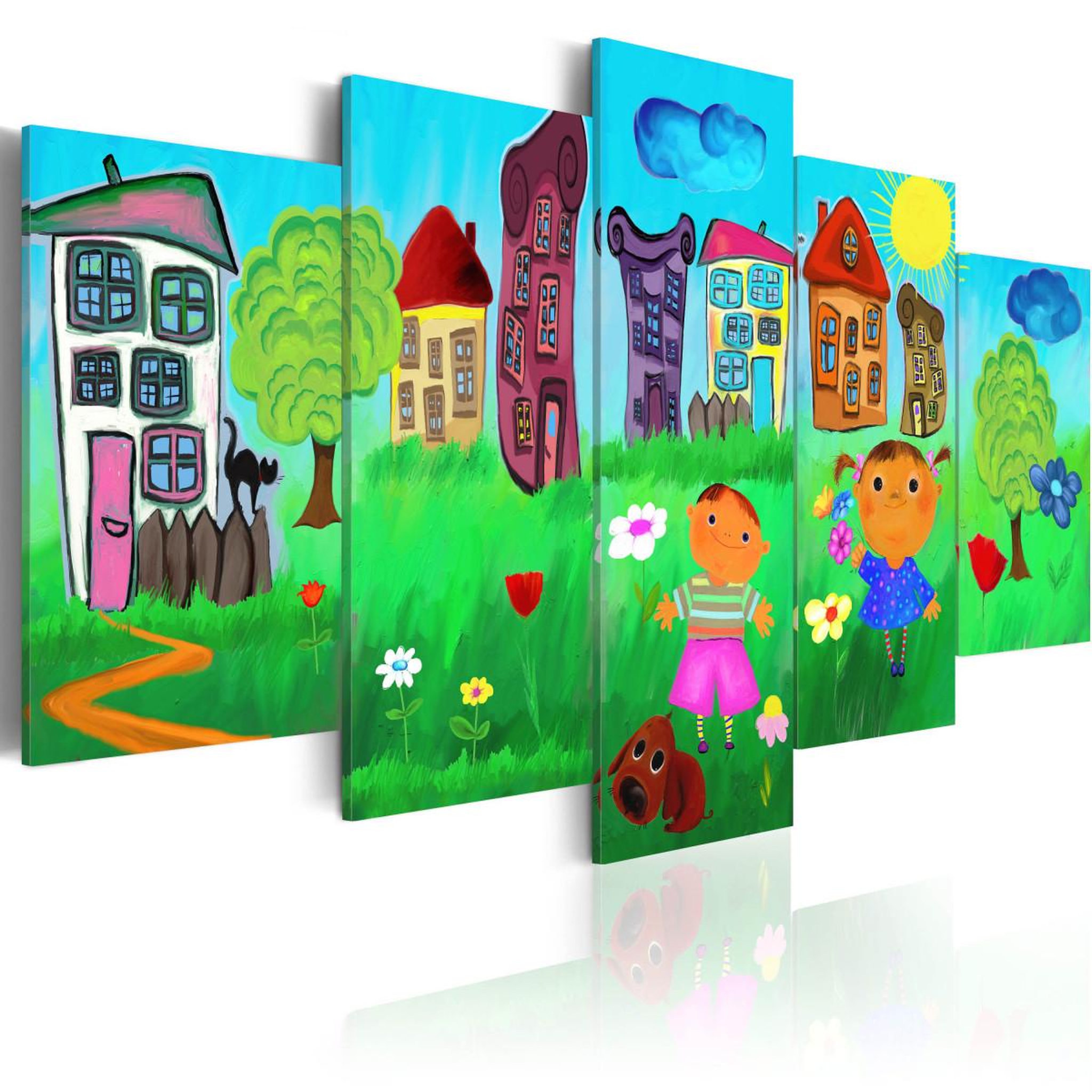 Paris Prix Tableau imprimé  enfance insouciante. Coloris disponibles : Multicolore