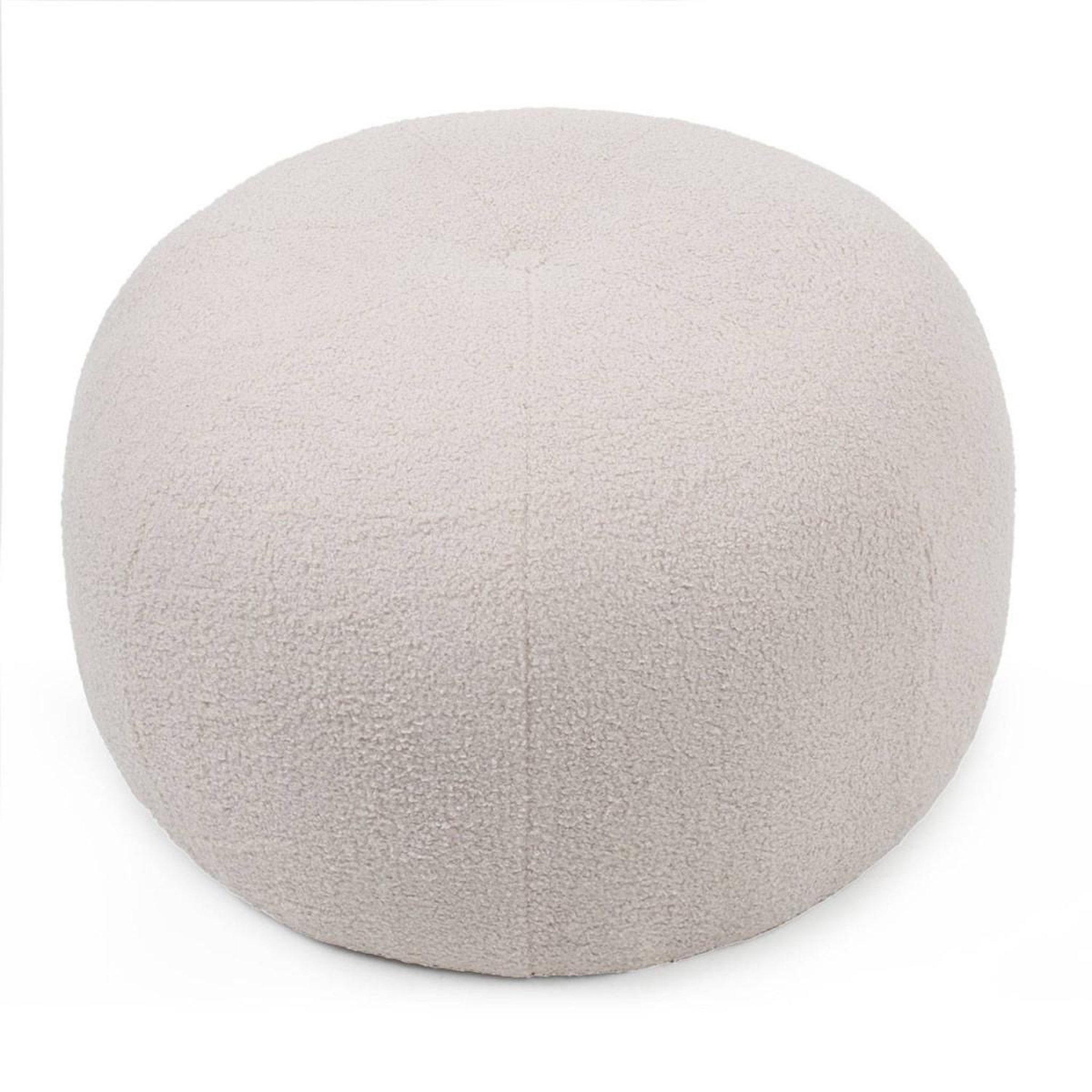 Voir la diapositive 3 : Paris Prix Pouf Rond Bouclette  Pilou  55cm Beige