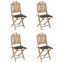 Voir la diapositive 4 : VIDAXL Mobilier a dîner d'exterieur pliable 5 pcs avec coussins bambou
