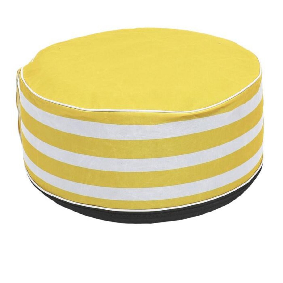 Paris Prix Pouf Gonflable Rayé  Bain de Soleil  56cm Jaune