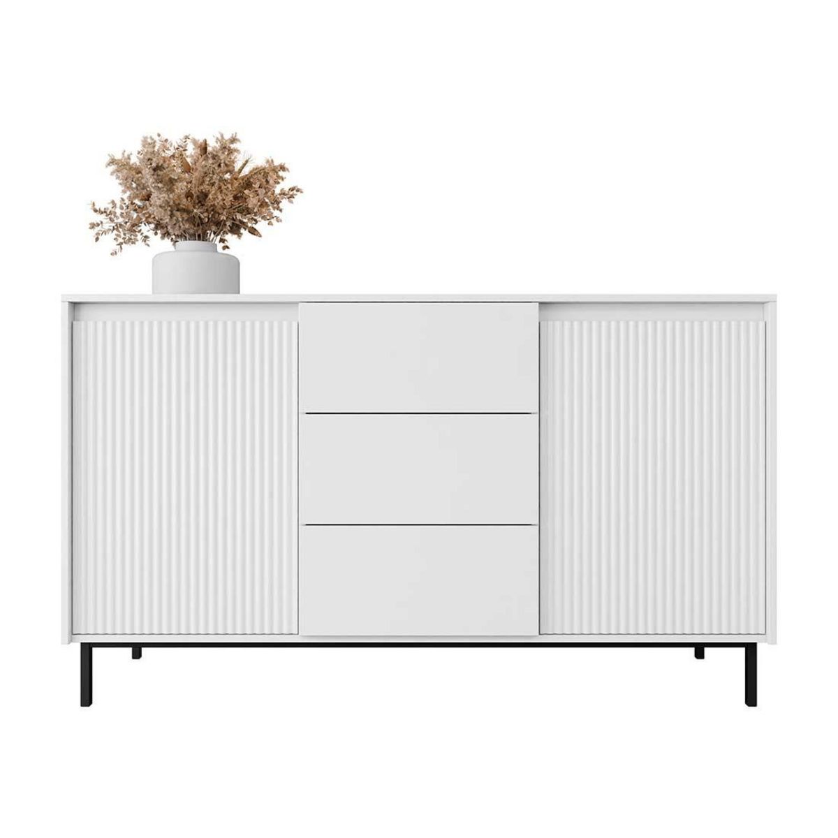 BEST MOBILIER Girona - buffet bas - blanc - 153 cm