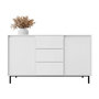 Voir la diapositive 2 : BEST MOBILIER Girona - buffet bas - blanc - 3 tiroirs et 2 portes - 153 cm