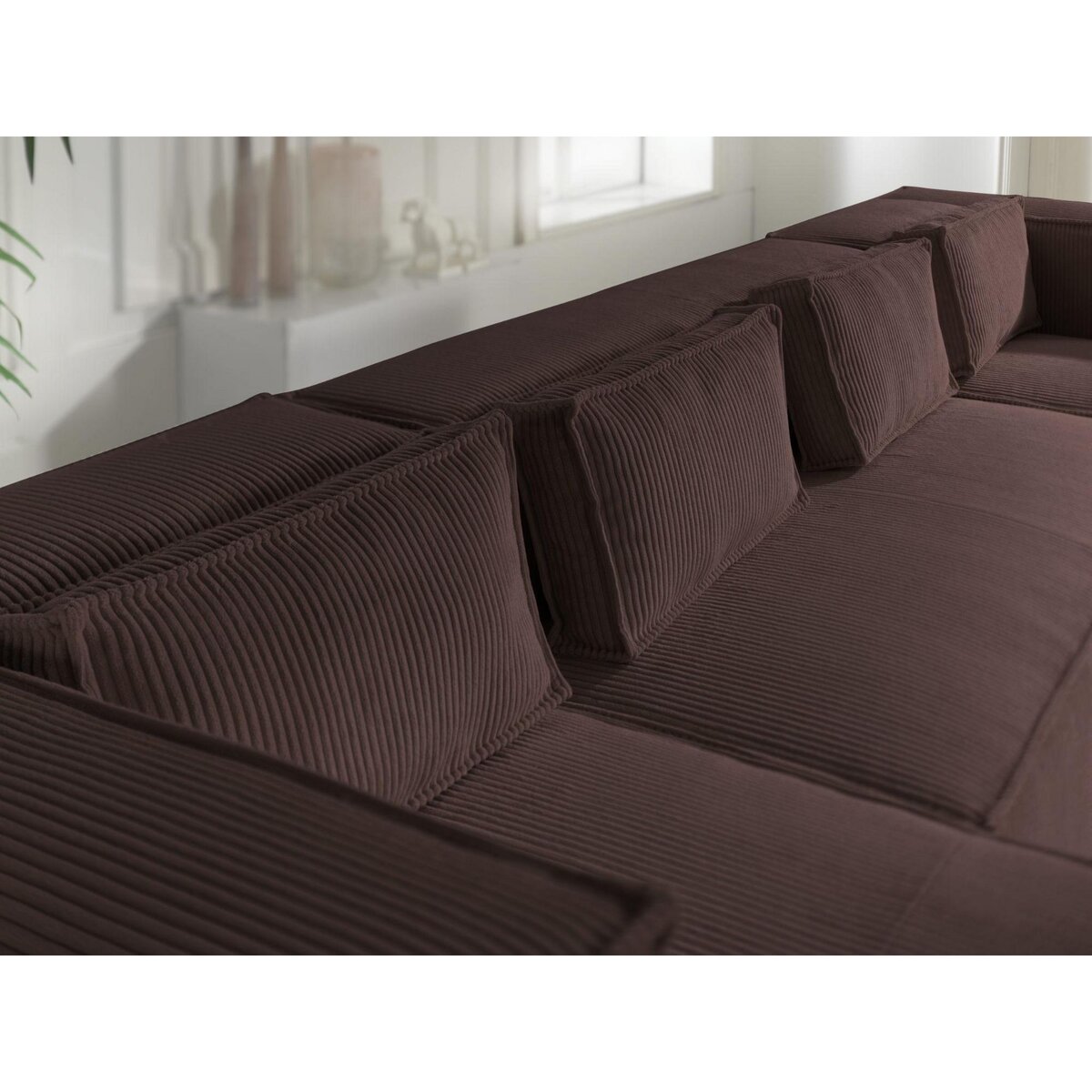 LISA DESIGN Stella - canapé panoramique en u - 7 places - en velours côtelé