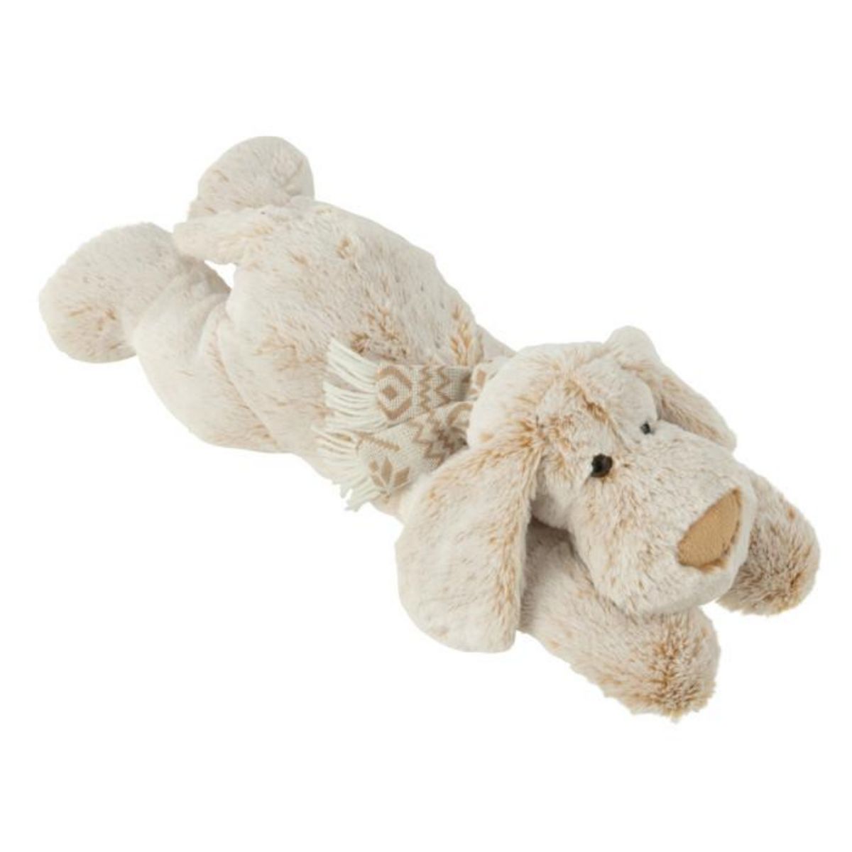 Paris Prix Peluche Chien Couché  Écharpe  50cm Beige