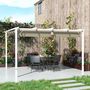 Voir la diapositive 5 : OUTSUNNY Pergola coulissante rétractable 3 x 4 m aluminium blanc toile UPF30+ kaki