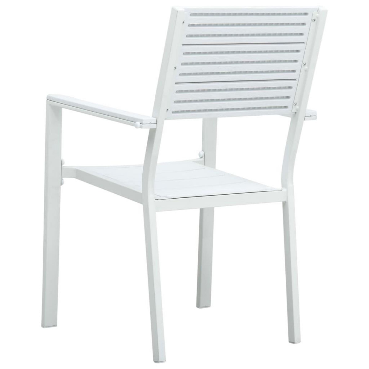 VIDAXL Chaises de jardin lot de 4 Blanc PEHD Aspect de bois